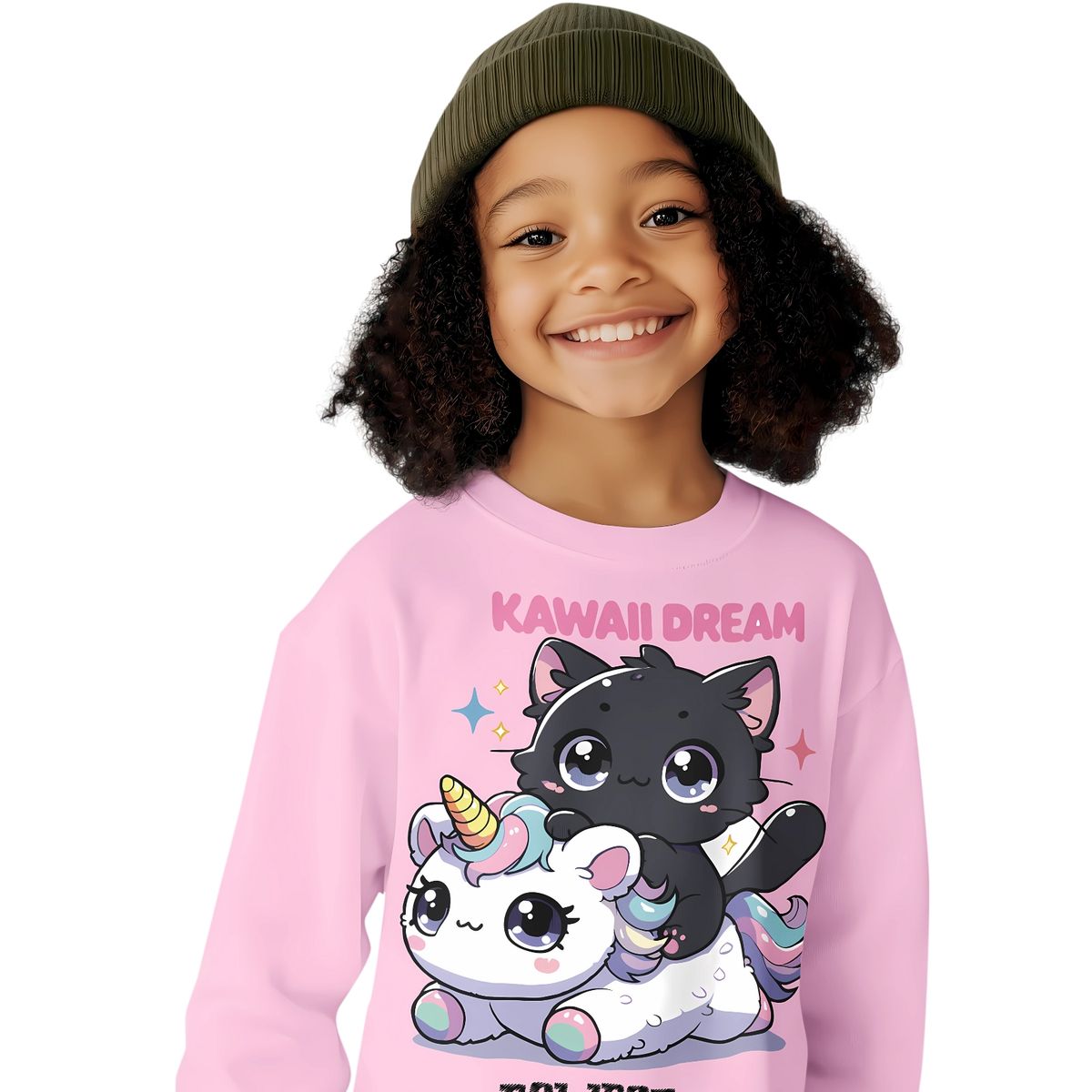 GENERICO - poleras niña franelado kawaii unicornio
