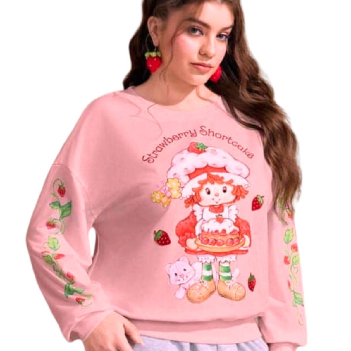 GENERICO - Polera Rosita Fresita Rosado Strawberry Shortcake - Talla 4 hasta XL