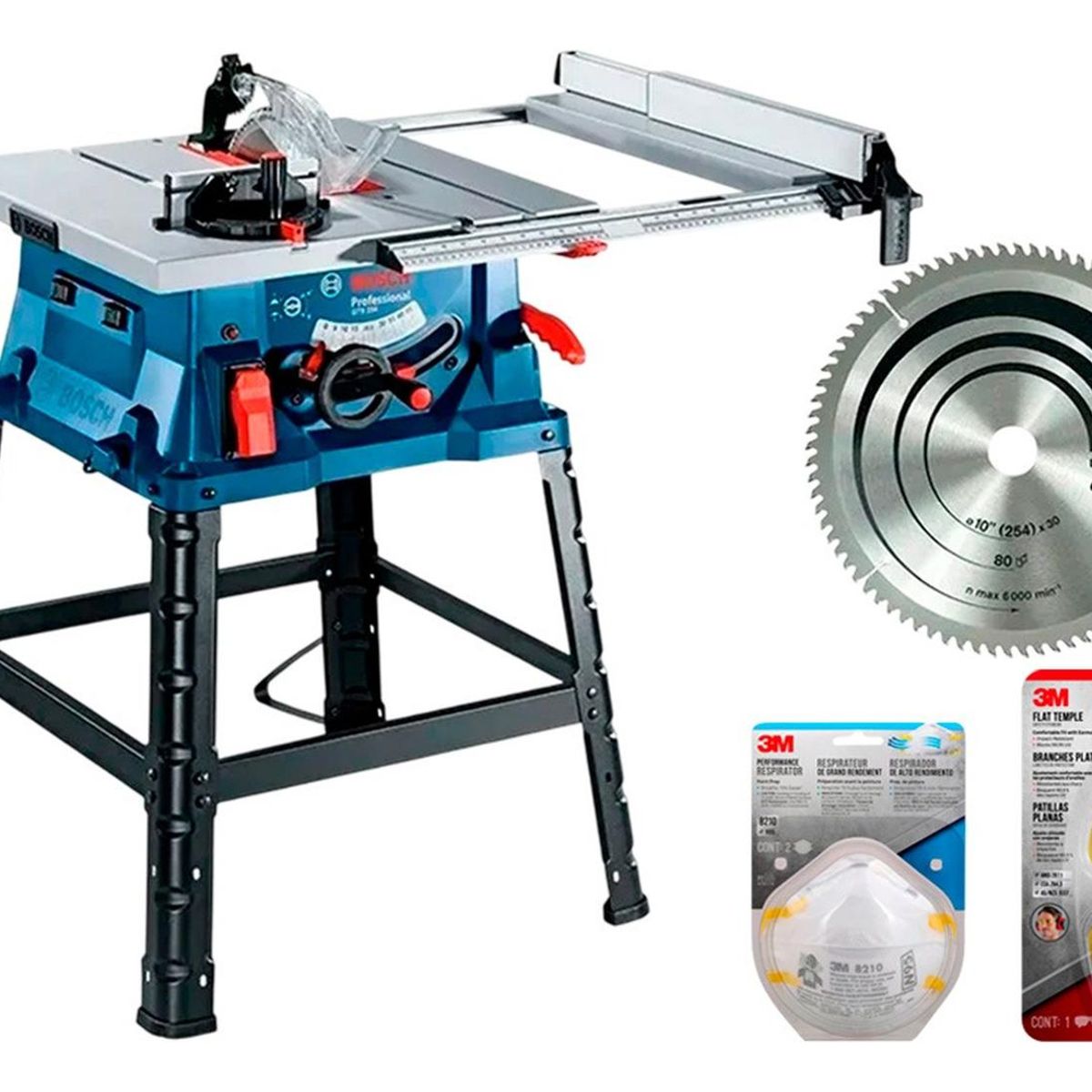 BOSCH - Sierra de Mesa GTS 254 Bosch + Mascarilla + Lentes 3M