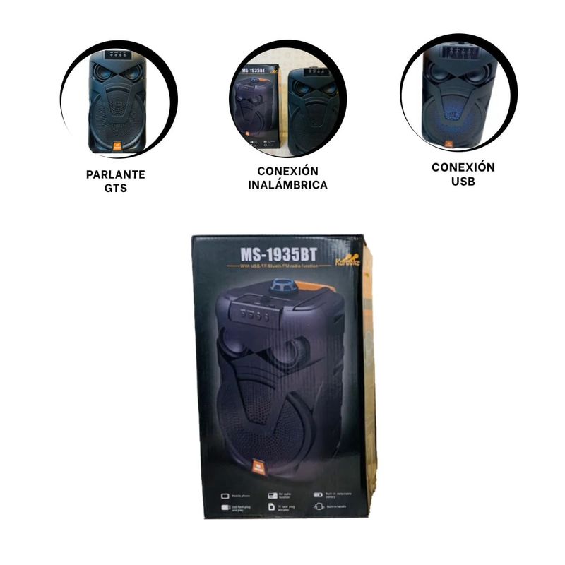 GENERICO - Pack2 Parlante Practico Musica Y+Banderitas Adhesivas