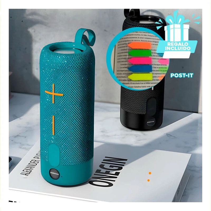 GENERICO - Altoparlante Dinamico Portatil en Celest Y+Post-it Adhesivos