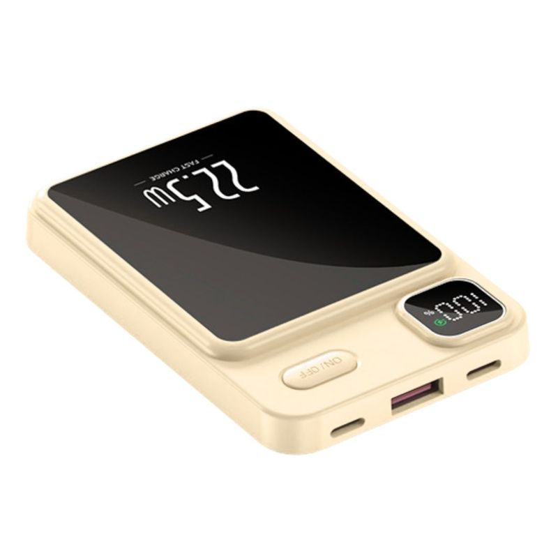 SUPER - Power Bank Magnético SUPER Carga Inalámbrica 15000mAh CP01 - Crema