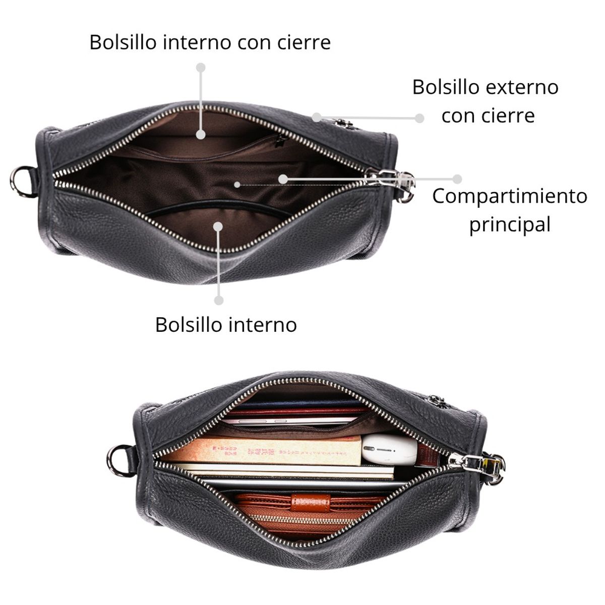 ARMUZ - Cartera de Cuero Vacuno 7745 Para Dama