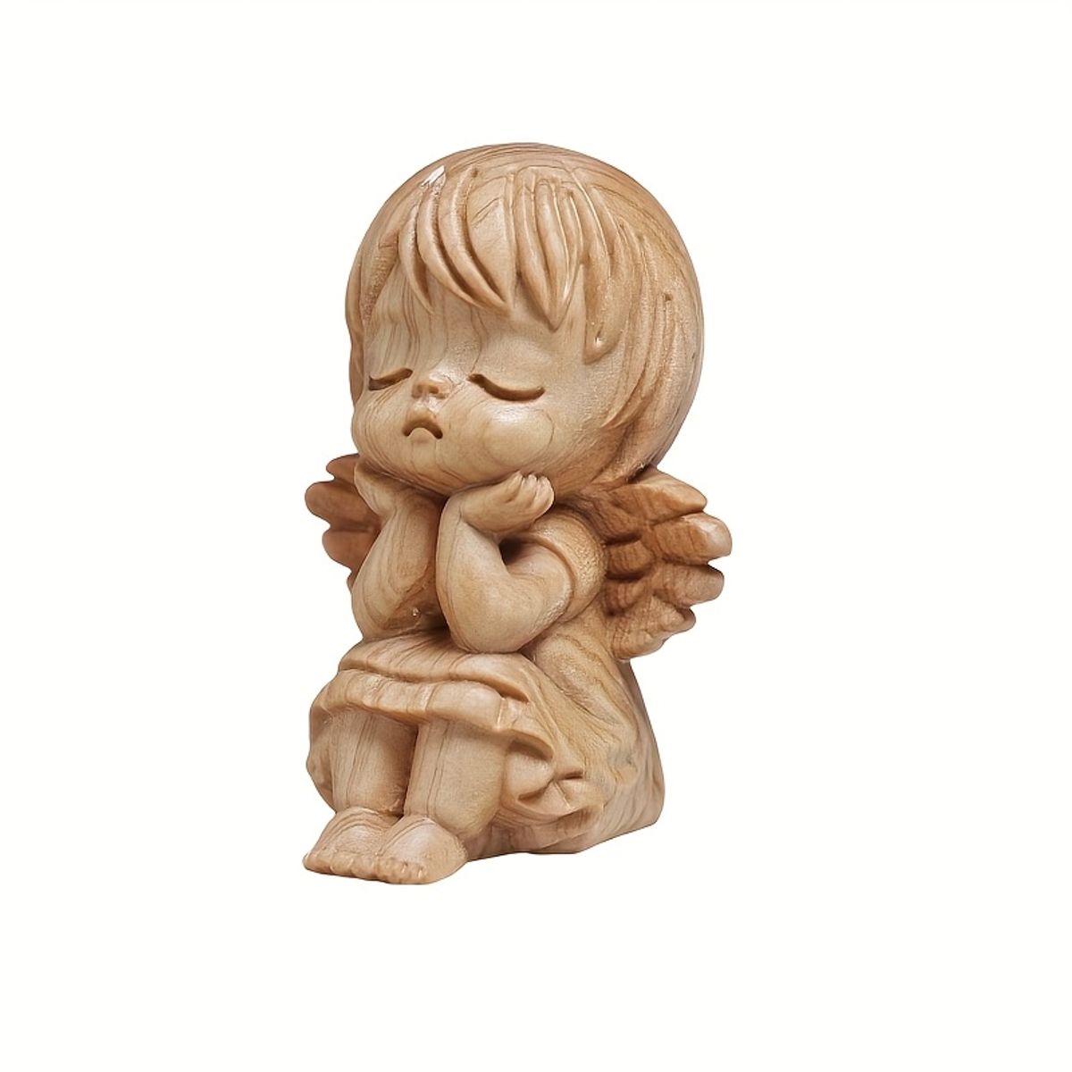VATYERTY - 1 figura de ángel de madera con forma de corazón