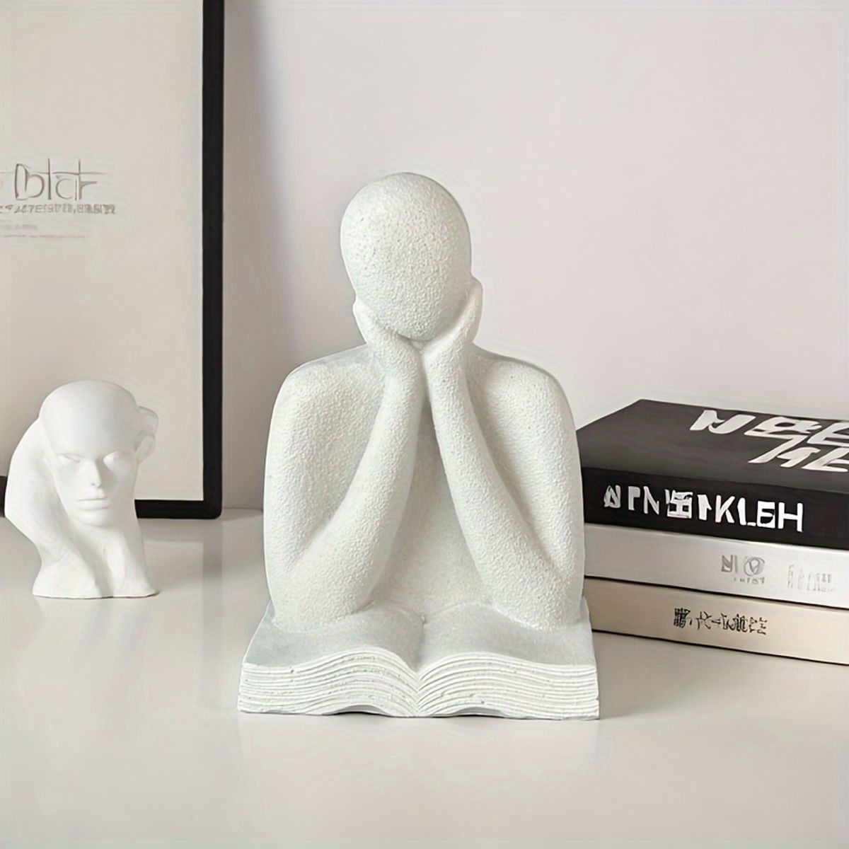 VATYERTY - Escultura abstracta de persona pensante de resina