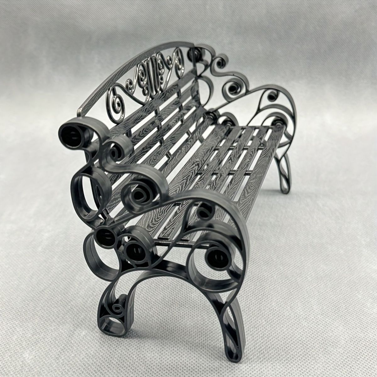 VATYERTY - Modelo de banco de parque en miniatura - Plástico negro