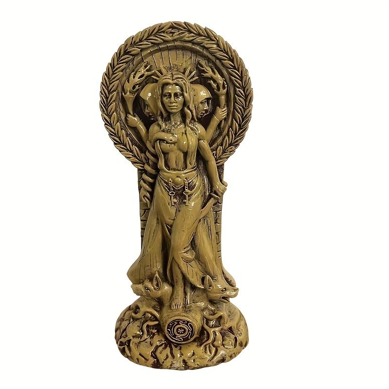 VATYERTY - Estatua de Hécate de madera artesanal para decoración del hogar