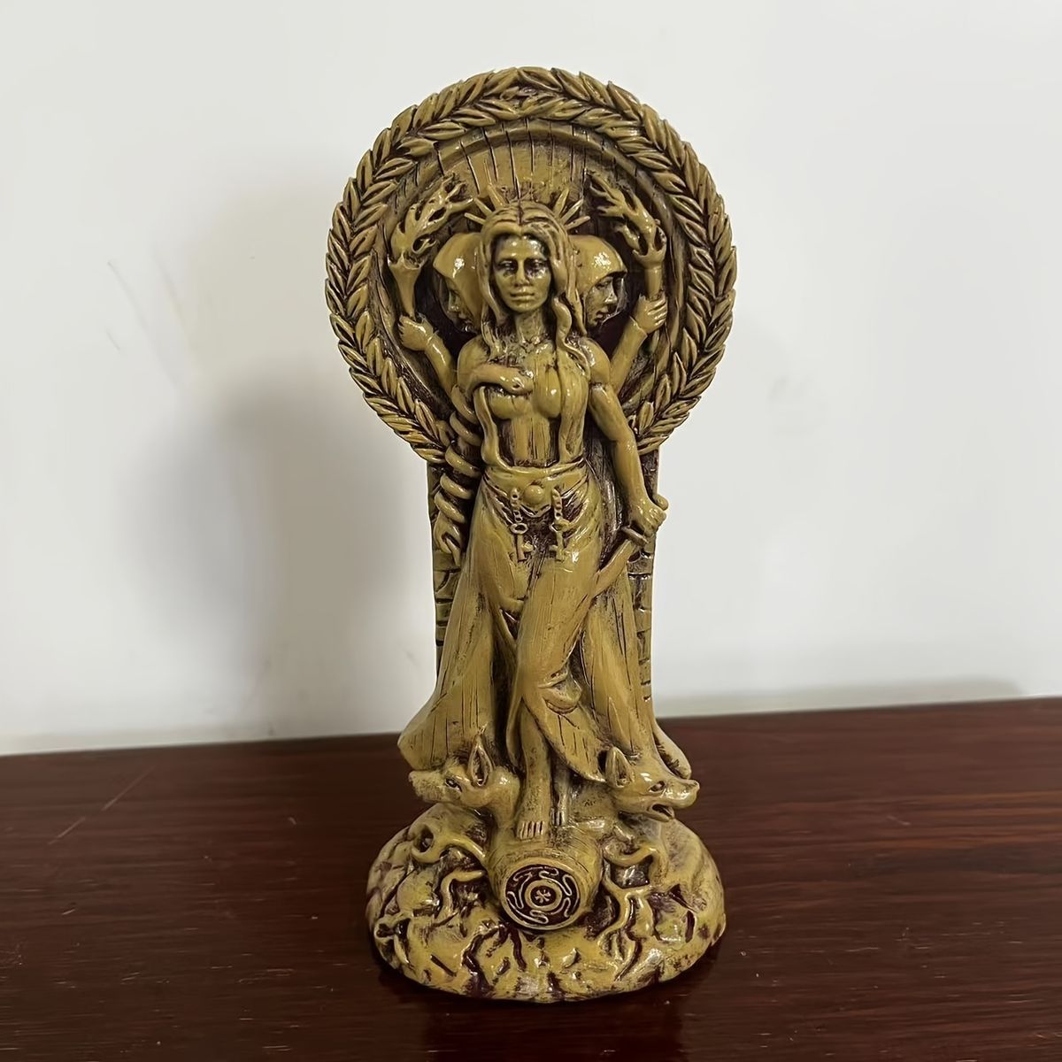 VATYERTY - Estatua de Hécate de madera artesanal para decoración del hogar