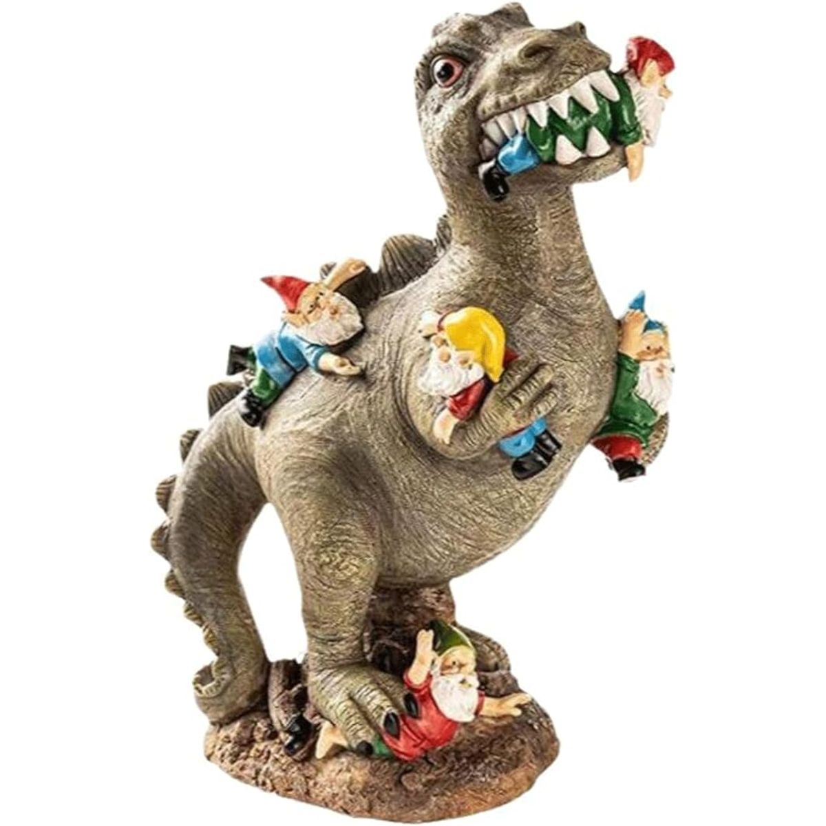 VATYERTY - Figura de dinosaurio de resina devorando gnomos