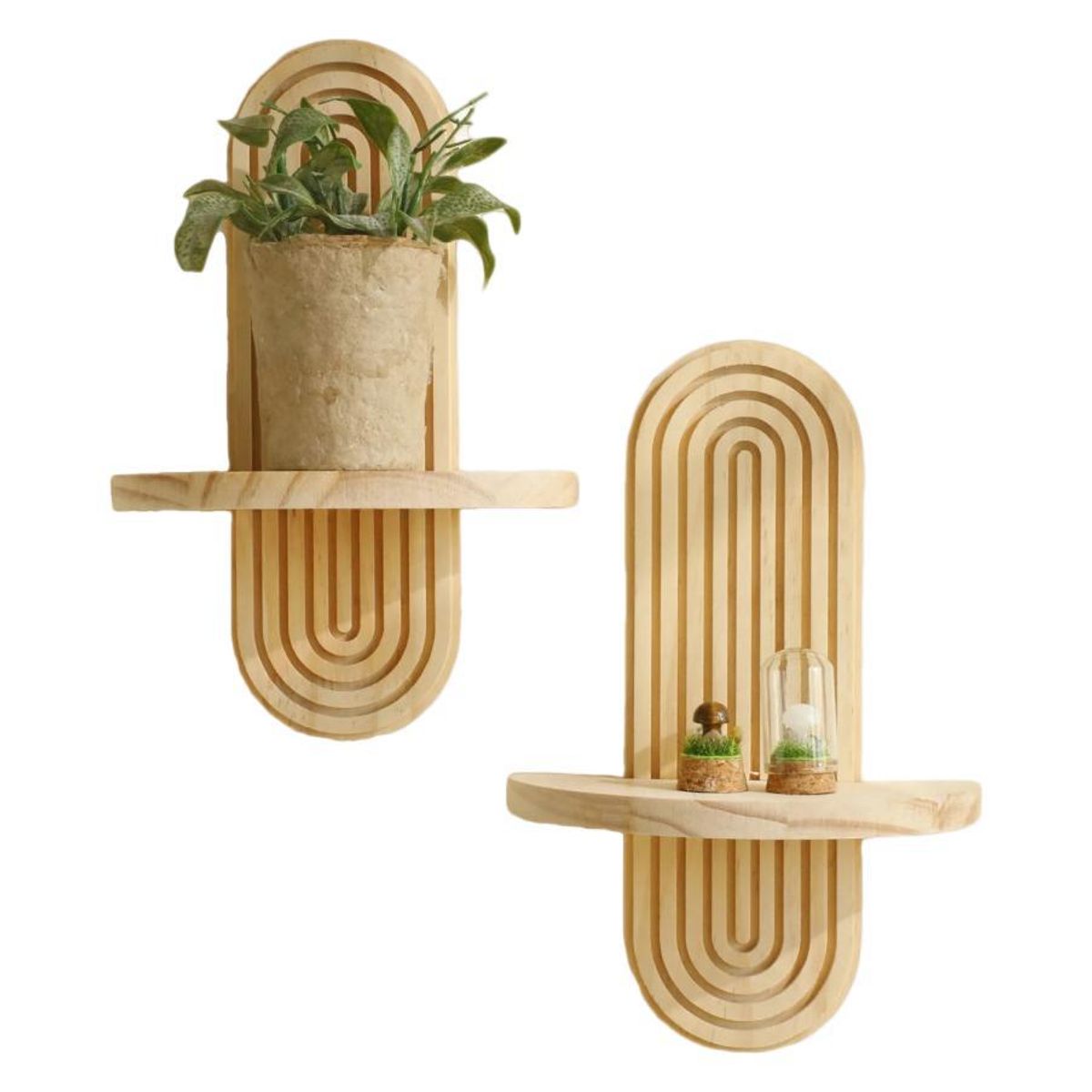 VATYERTY - 1 portavelas arcoíris con estante de madera estilo bohemio