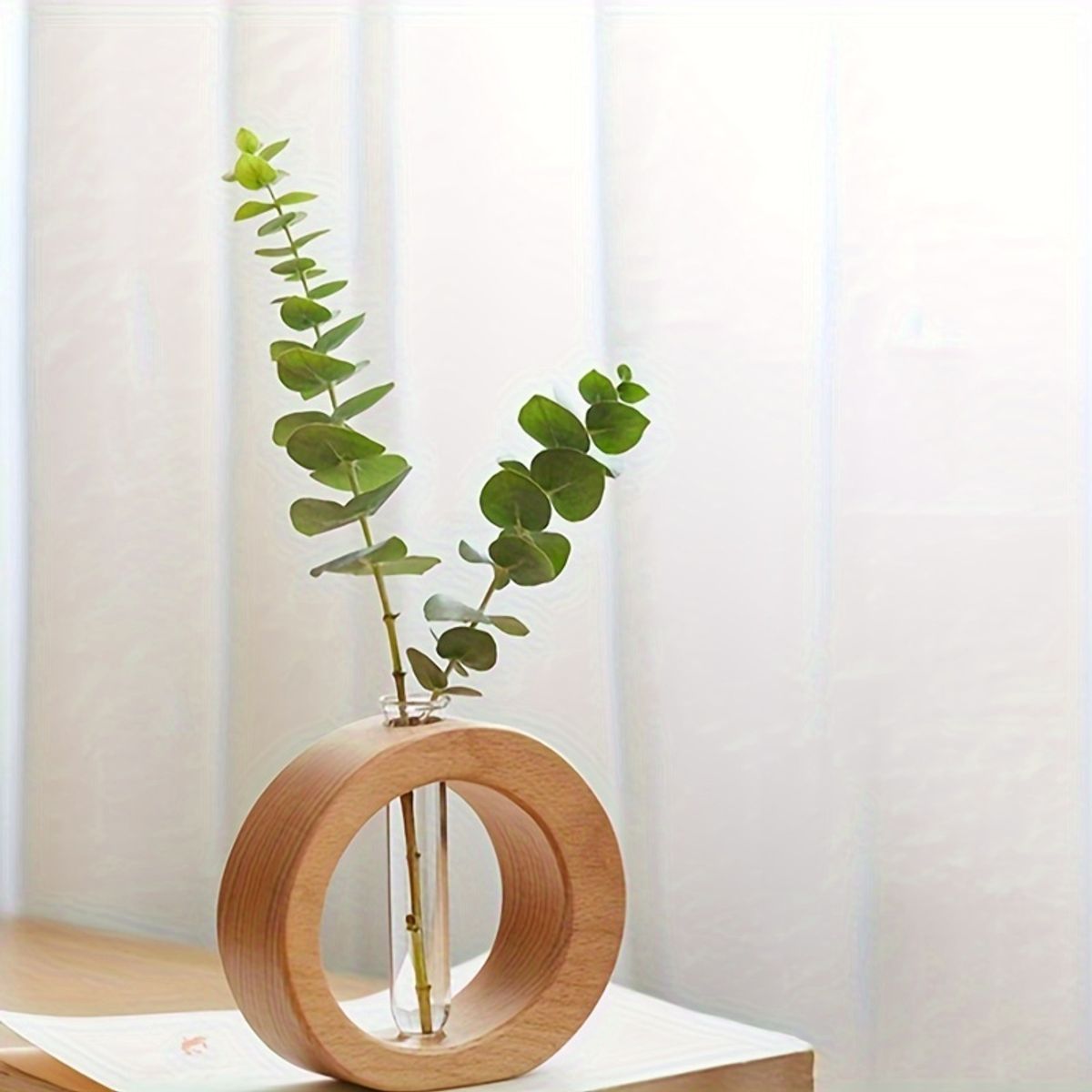 VATYERTY - Elegante jarrón redondo de cristal para flores frescas