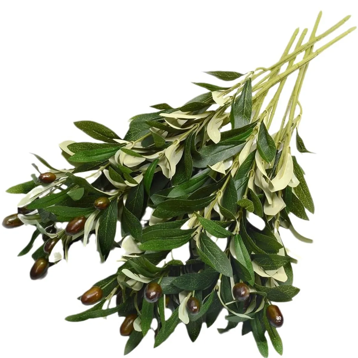 VATYERTY - Paquete de 5 tallos de ramas de olivo artificiales de plástico
