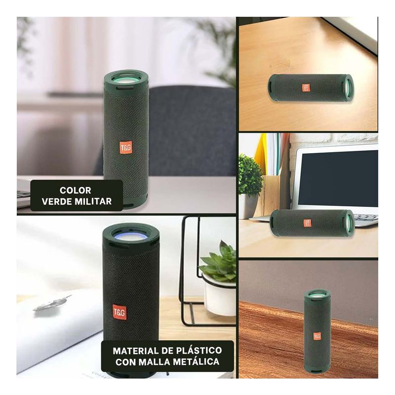 GENERICO - Pack6 Altavoz Portatil T&G 289 en Verde Y+Regalo Agendita
