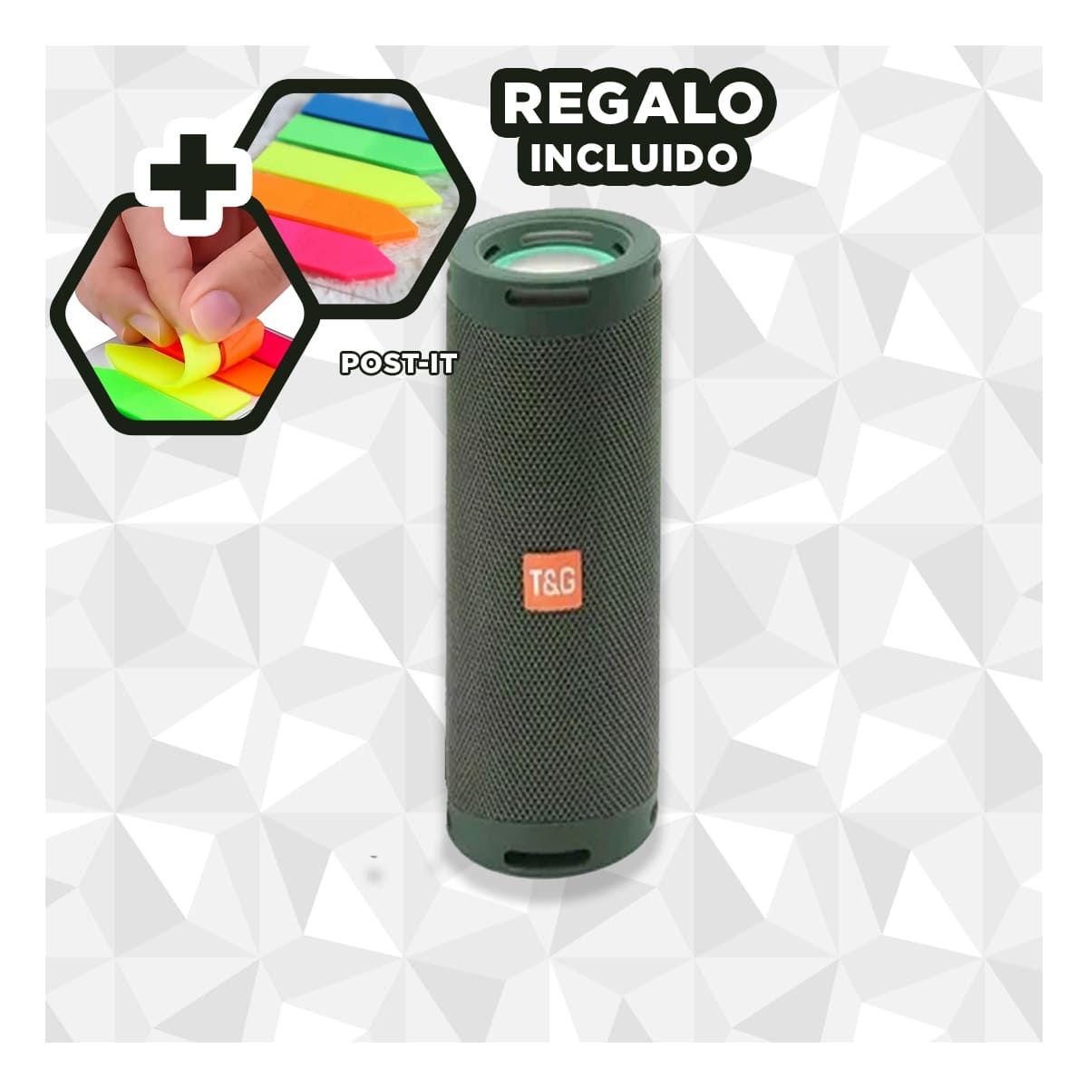 GENERICO - Pack6 Parlante Moderno en Verde Y+Banderitas Adhesivas