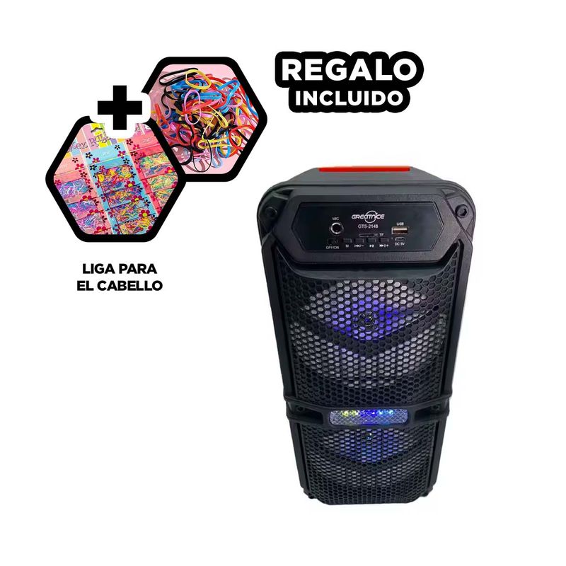 GENERICO - Altavoz Portatil GTS 2148 en Negro Y+Ligas de Regalo