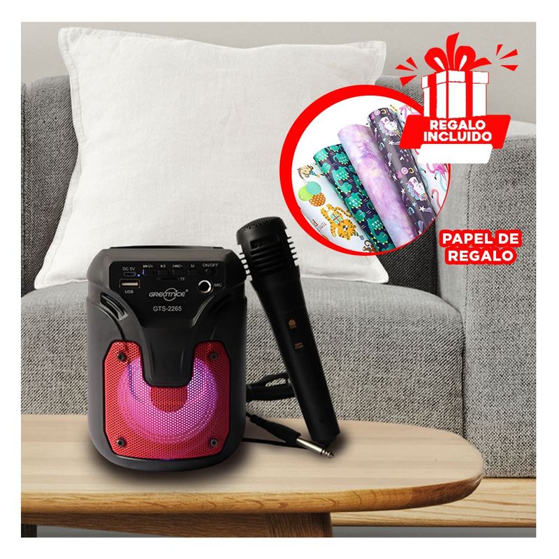 GENERICO - Parlante de 3 pulg para Transporte Rojo Y+Papel de Regalo