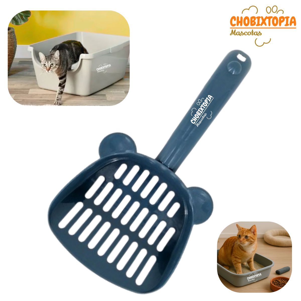 GENERICO - PALA RECOGEDOR PARA ARENA DE GATOS ACERO