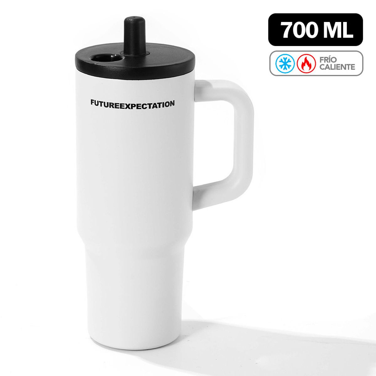 KELLER - Vaso Térmico de Acero Inoxidable con Sorbete 700 ML Blanco Y84