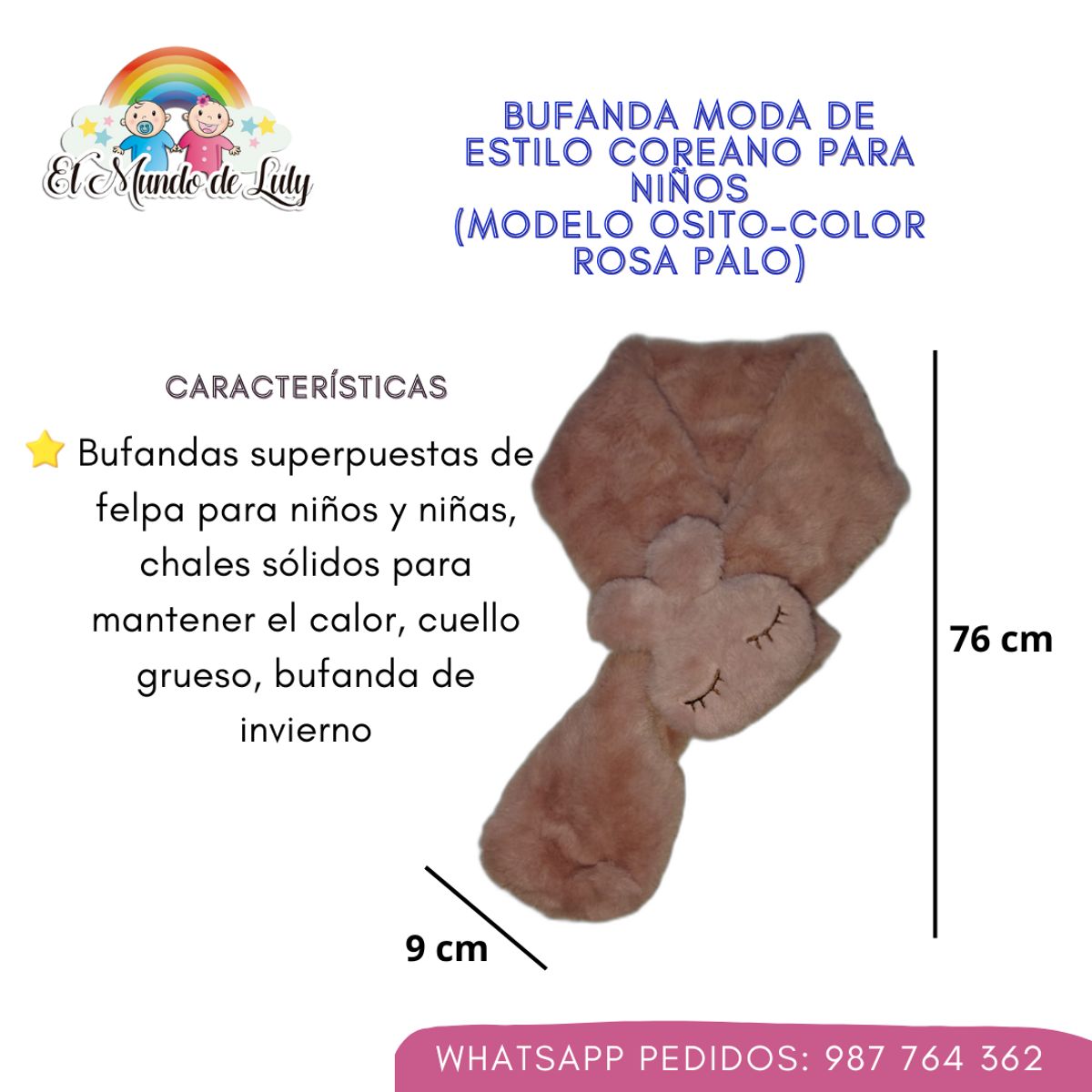 GENERICO - Bufanda Kawaii estilo coreano para niñas