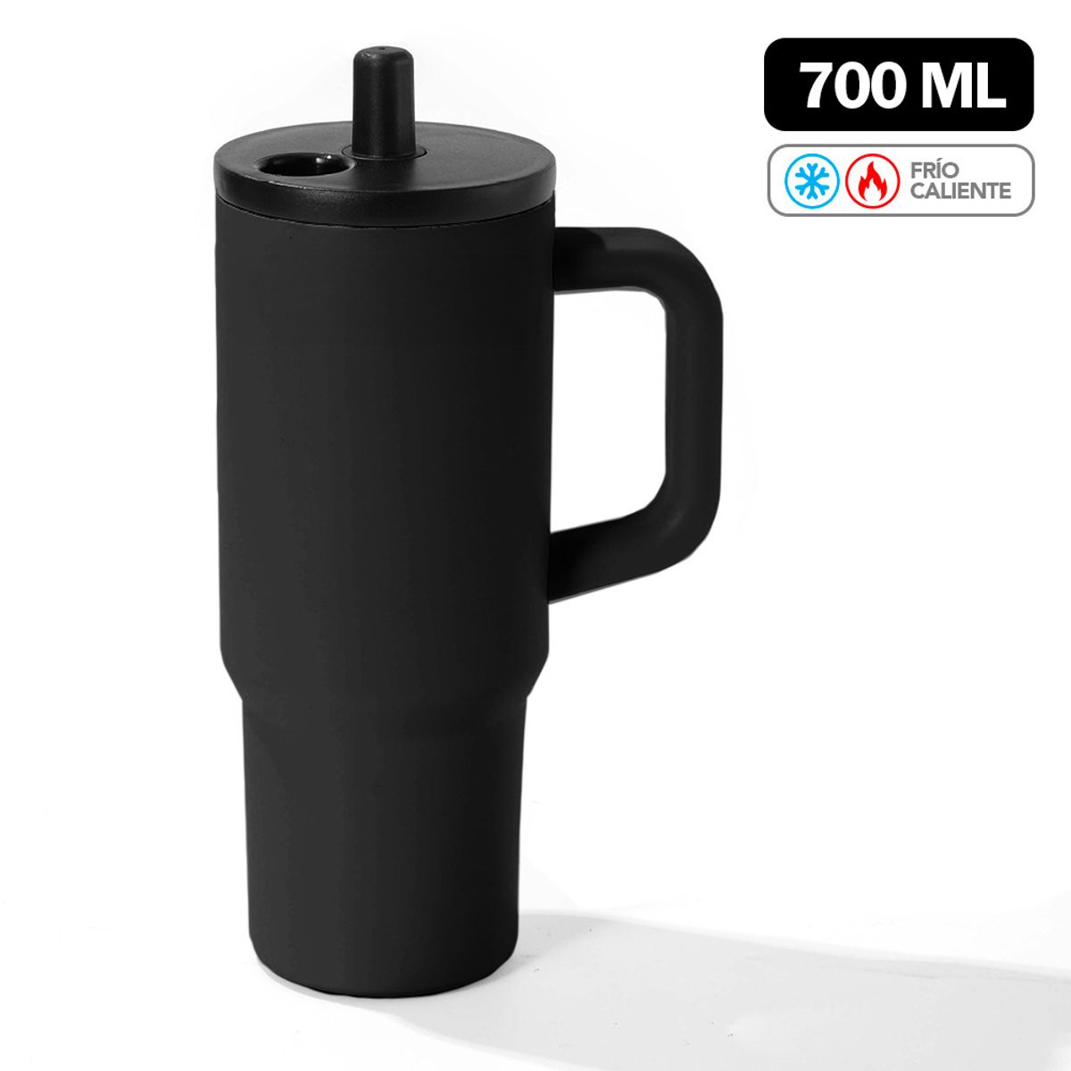 KELLER - Vaso Térmico de Acero Inoxidable con Sorbete 700 ML Negro Y84