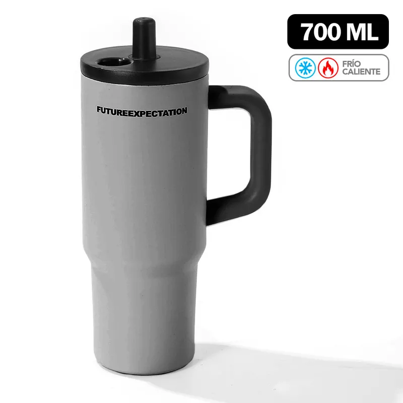 KELLER - Vaso Térmico de Acero Inoxidable con Sorbete 700 ML Plomo Y84