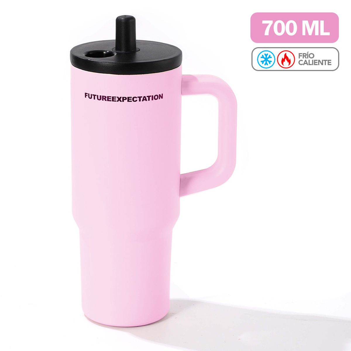 KELLER - Vaso Térmico de Acero Inoxidable con Sorbete 700 ML Rosado Y84