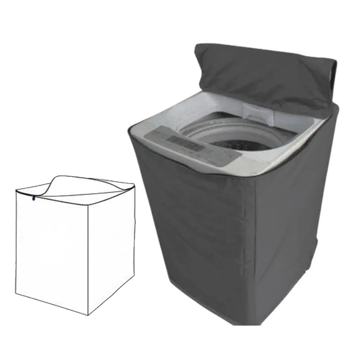 NACIONAL - Funda para Lavadora Impermeable 16-22Kg Gris
