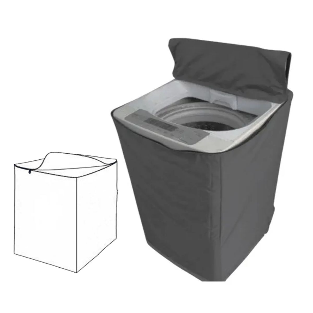 NACIONAL - Funda para Lavadora Impermeable 16-22Kg Gris