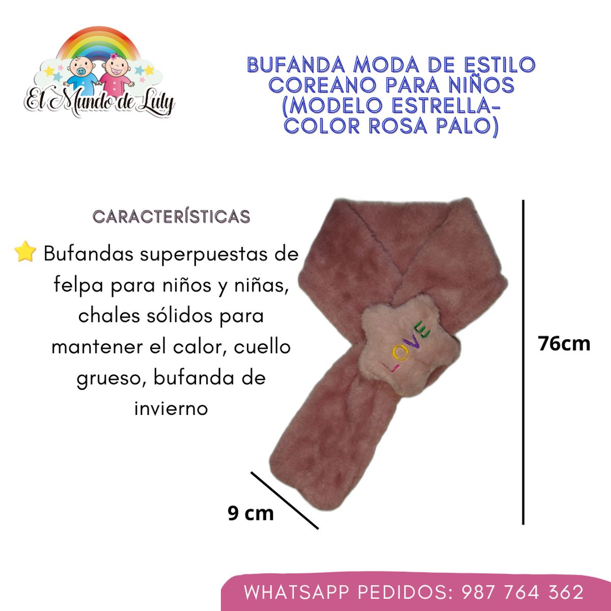 GENERICO - Bufanda Kawaii estilo coreano para niñas