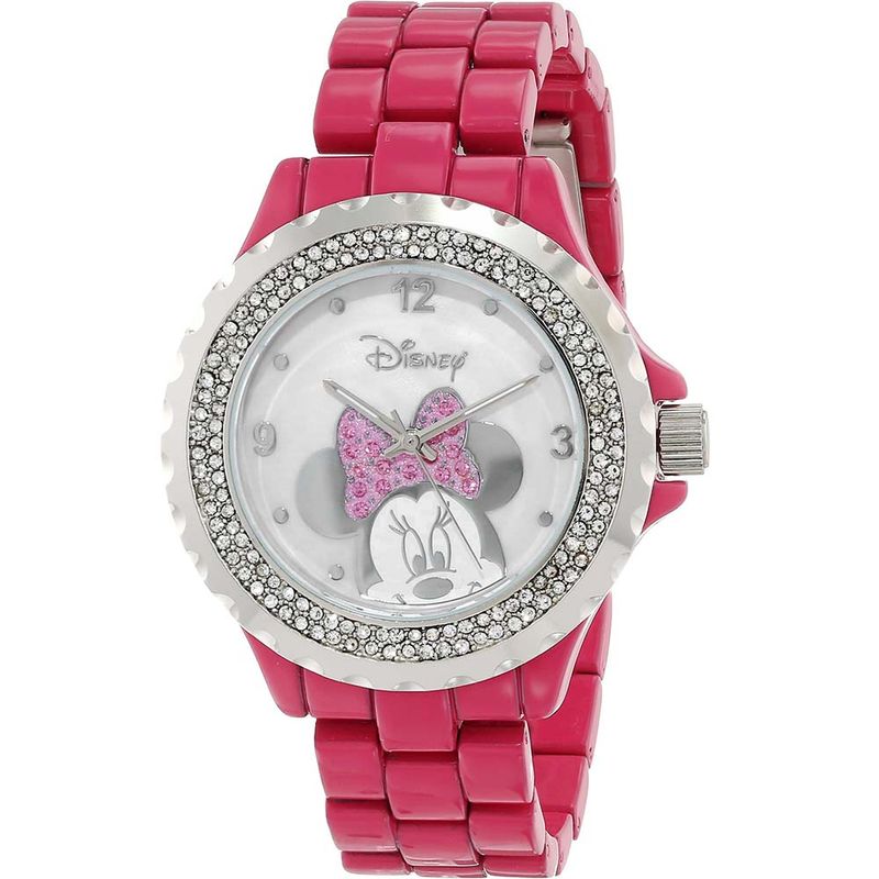 DISNEY - Reloj Mujer Disney Minnie Mouse Analógico Piedras Acero - WDS000080