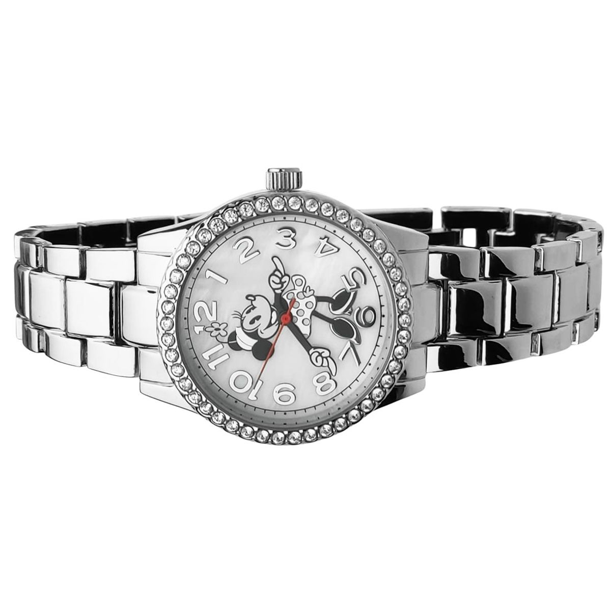 DISNEY - Reloj Mujer Disney Minnie Mouse Analógico Piedras Madre Perla - MK1765