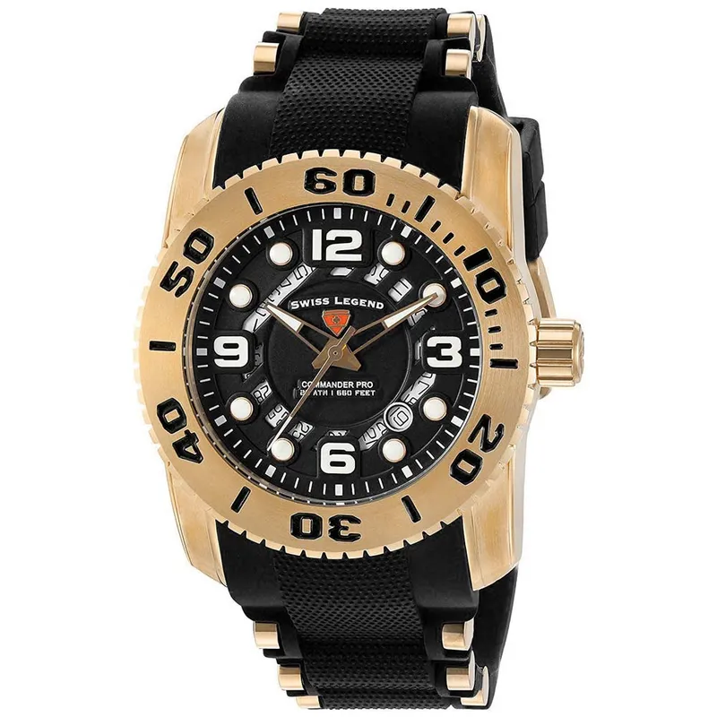 SWISS LEGEND - Reloj Hombre Swiss Legend Commander Pro Analógico Acero Dorado - 10069