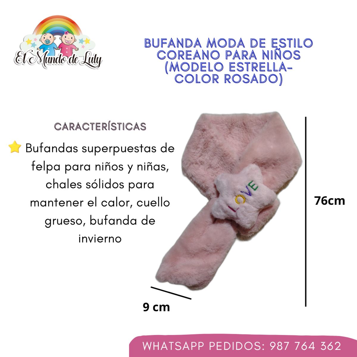 GENERICO - Bufanda Kawaii estilo coreano para niñas