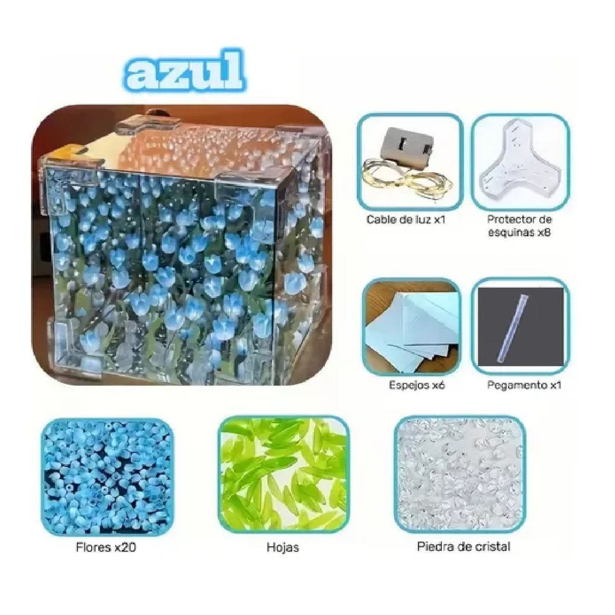 GENERICO - Mega Oferta 3 Lámpara De Tulipanes Infinitos Cubo Decorativo