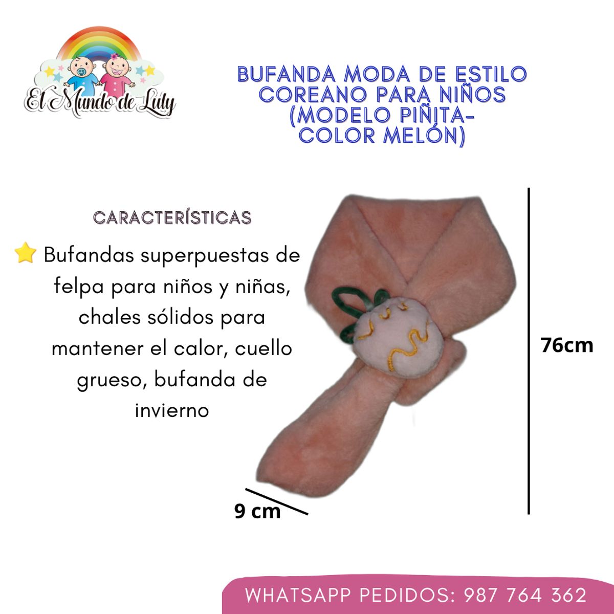 GENERICO - Bufanda Kawaii estilo coreano para niñas