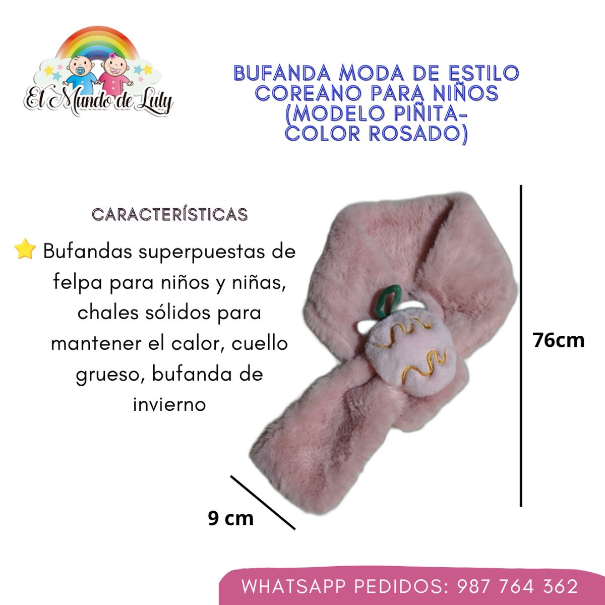 GENERICO - Bufanda Kawaii estilo coreano para niñas