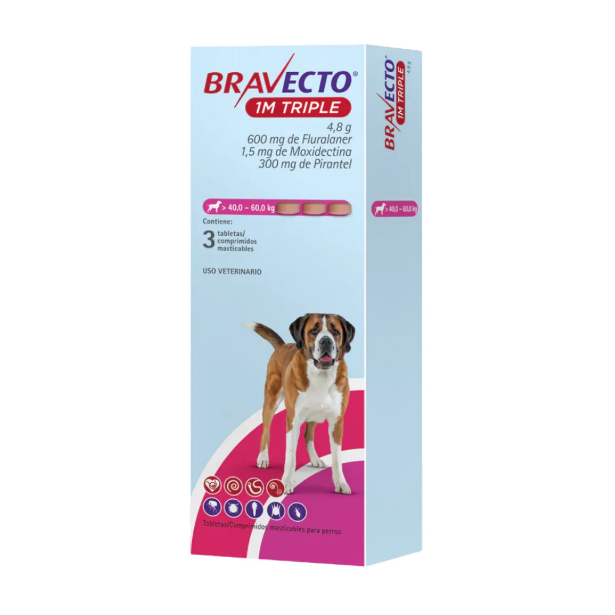 BRAVECTO - Bravecto 1M Triple 40-60 Kg X3 Tabletas