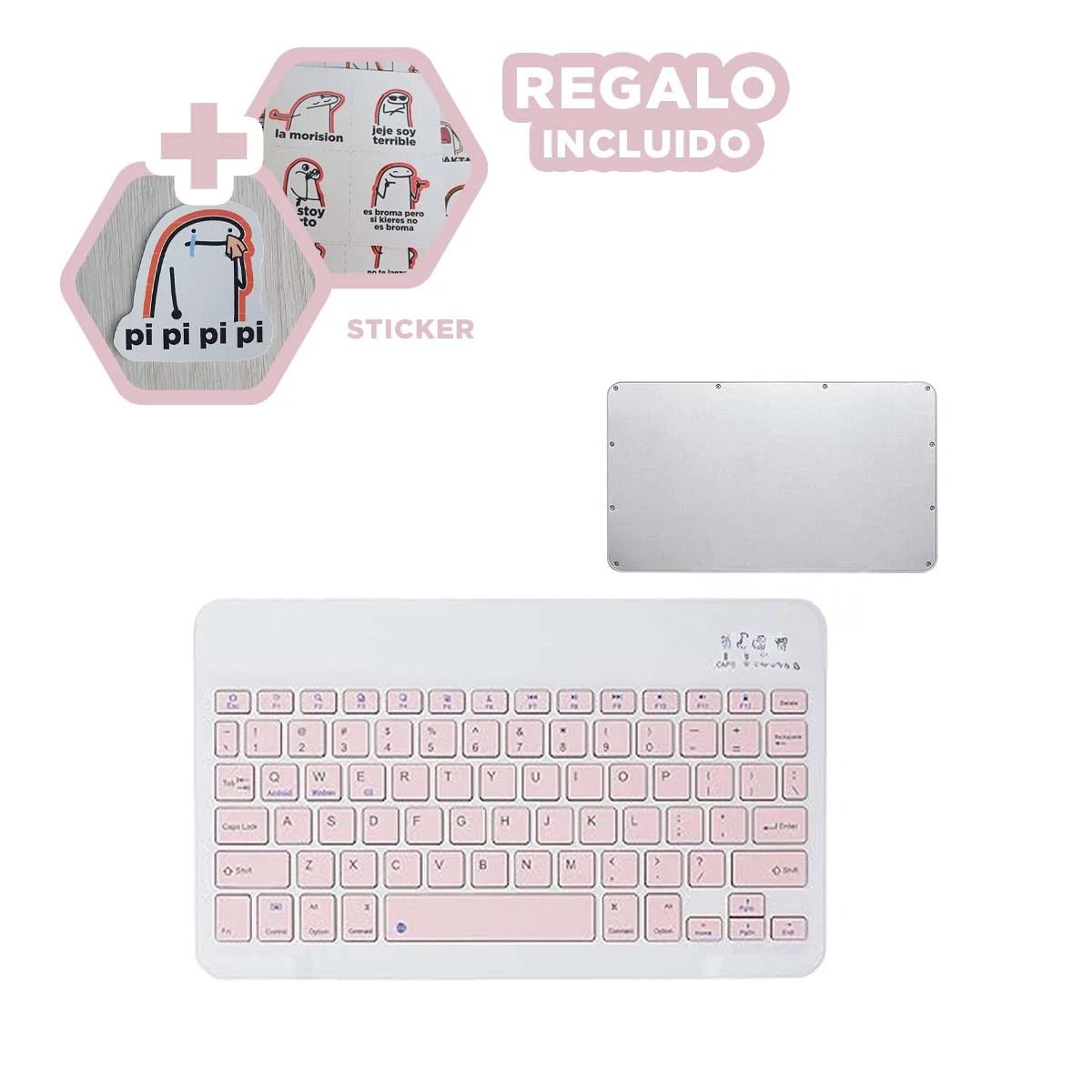 GENERICO - Kit con Conexion Bluetooth en Color Rosado Y+Regalo Stickers