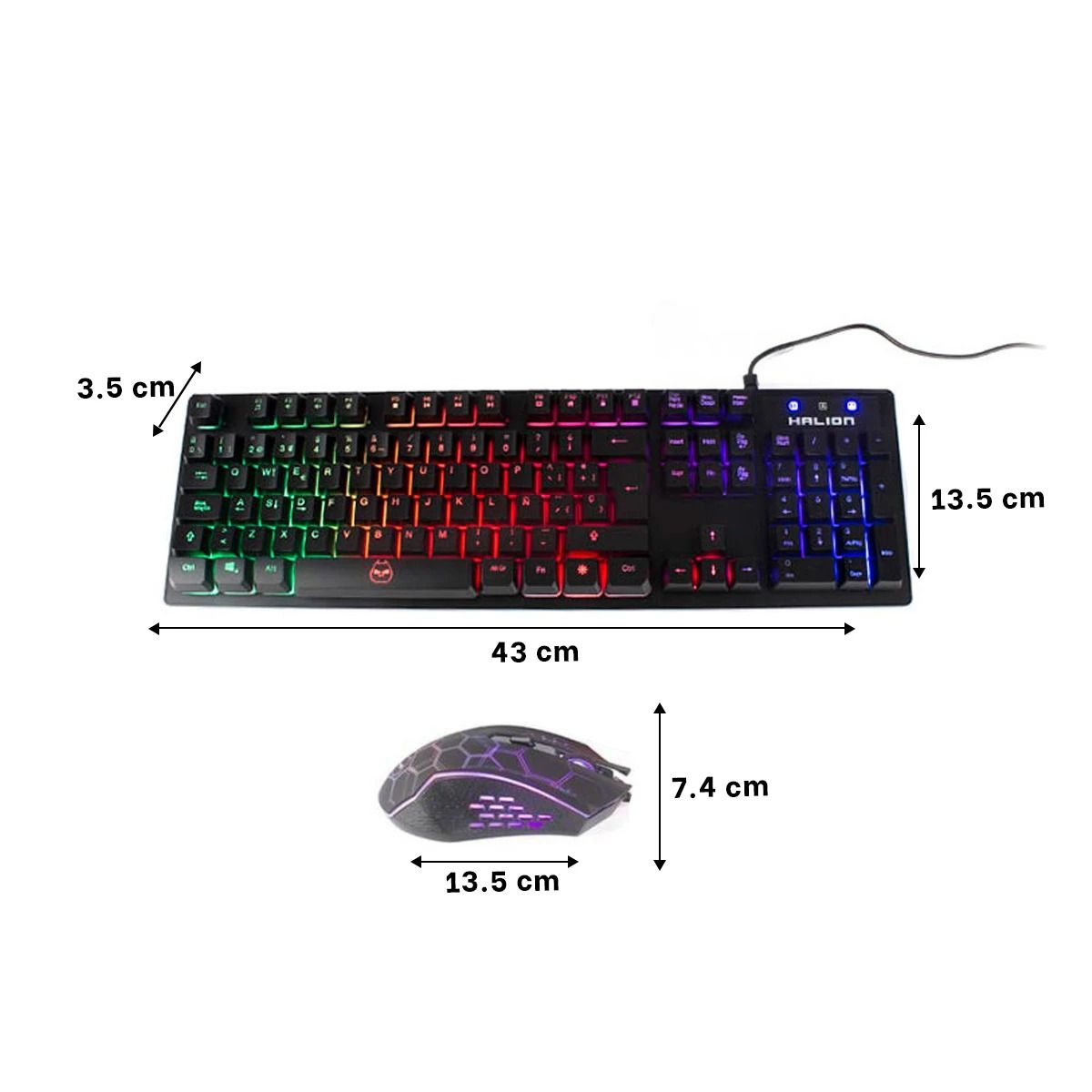GENERICO - Pack4 Kit de Teclado con Mouse HA855C Y+Regalo Agendita
