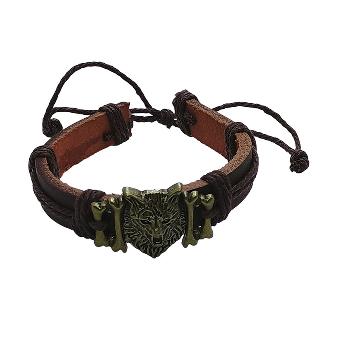 GENERICO - Pulsera de Cuero Ajustable - Wolf