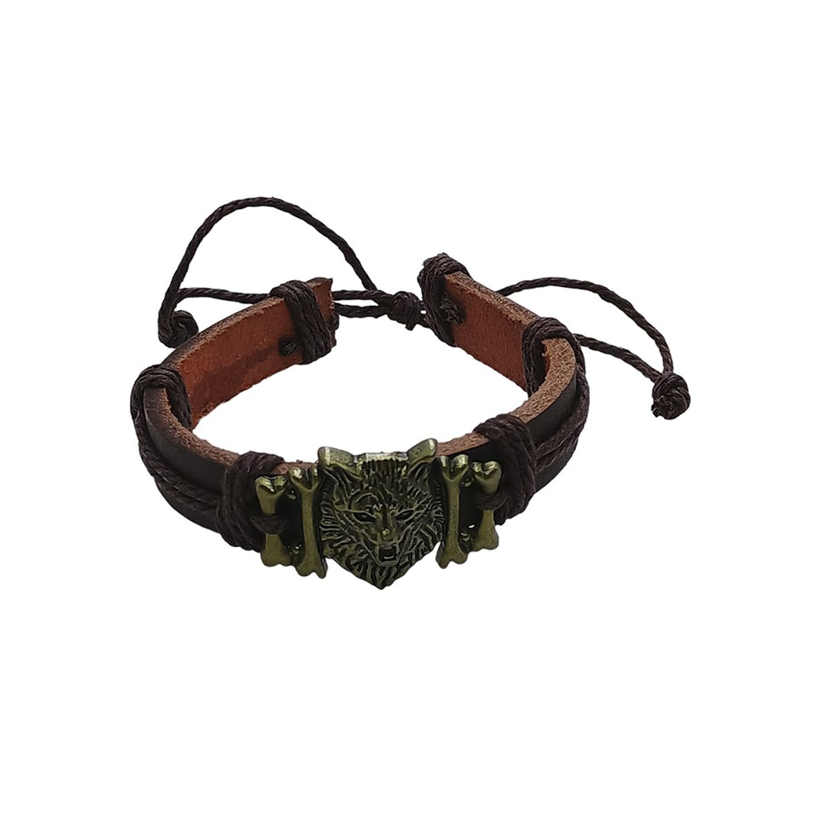 GENERICO - Pulsera de Cuero Ajustable - Wolf