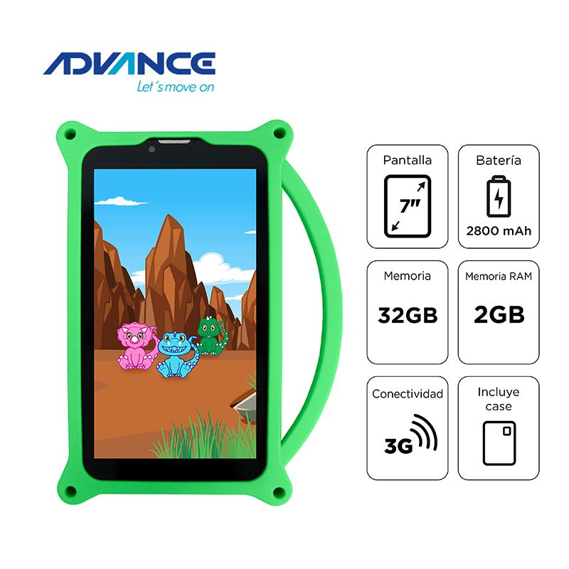ADVANCE - Tablet Advance Intro TR6955 7" IPS 32GB 2GB RAM 3G Dual SIM Android 11 Go