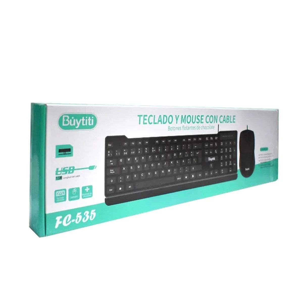GENERICO - Pack6 Teclado Buytiti Ergonomico Y+Banderitas Adhesivas