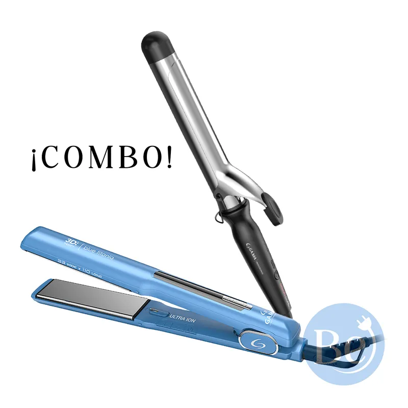 GAMA - Combo Gama Alisador Starlight BECHS0000002439 y Rizador SalonCurl 32mm