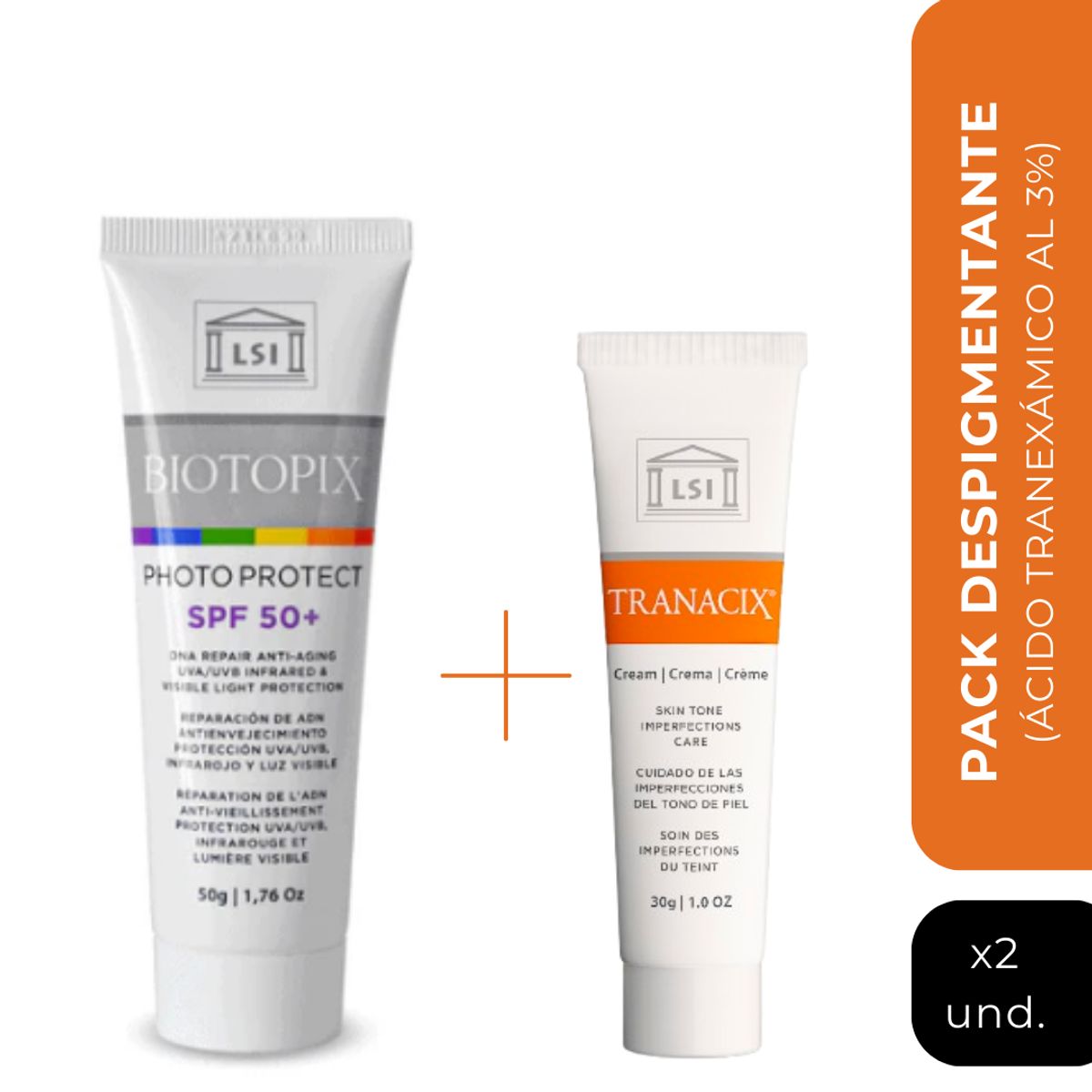 LSI SILDERMA - Pack Despigmentante TRANACIX Y BIOTOPIX