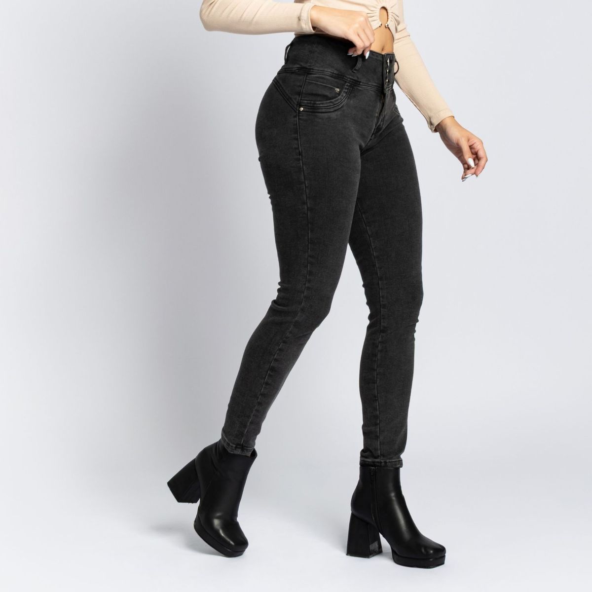 PARADA 111 - JEAN SKINNY CINTURA MUJER PARADA111 COCO DARK