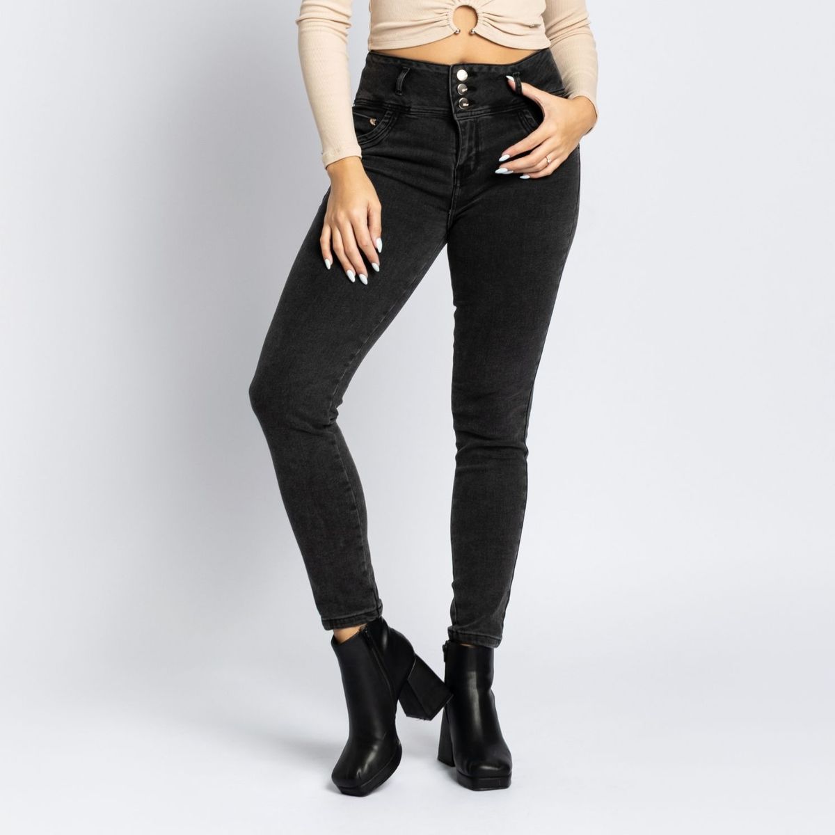PARADA 111 - JEAN SKINNY CINTURA MUJER PARADA111 COCO DARK