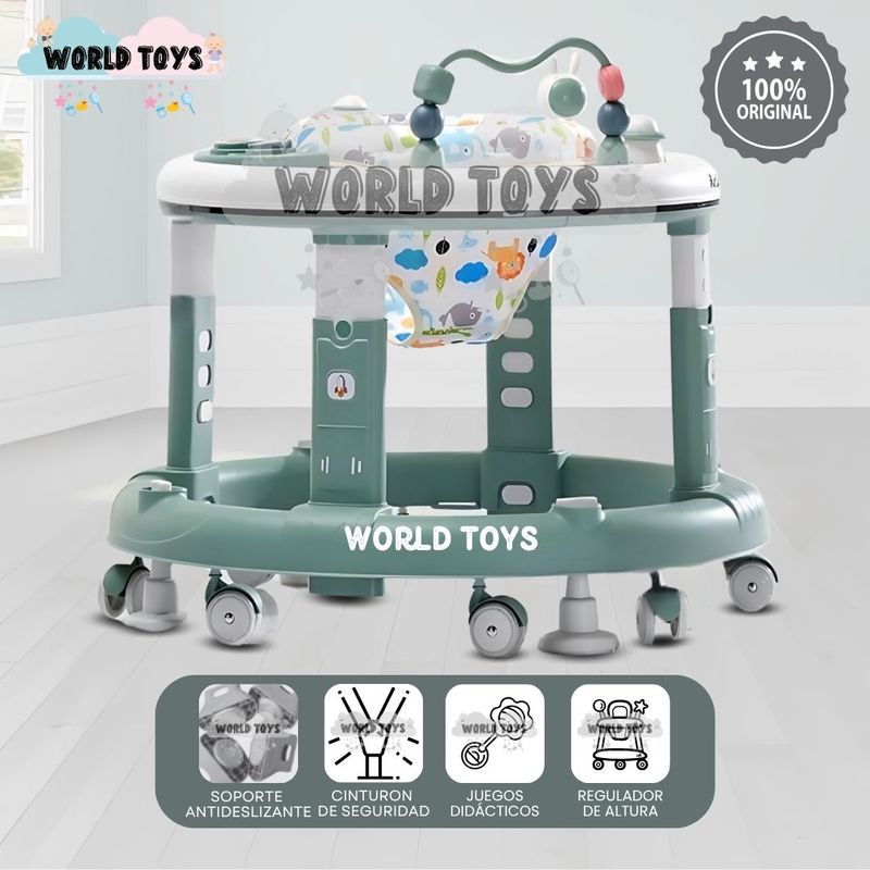 BABY - Andador Regulable con Bandeja Didáctico «SPACE» Green