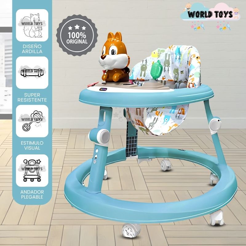 BABY - Andador con Tablero Musical para Bebés «NUTTY» Light Blue