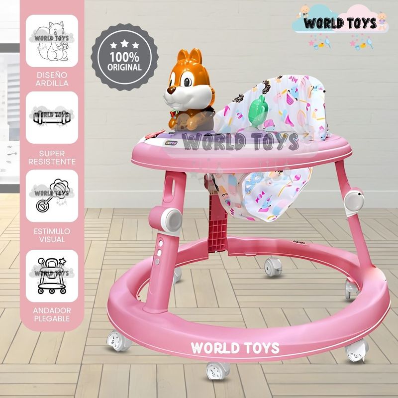 BABY - Andador con Tablero Musical para Bebés «NUTTY» Pink